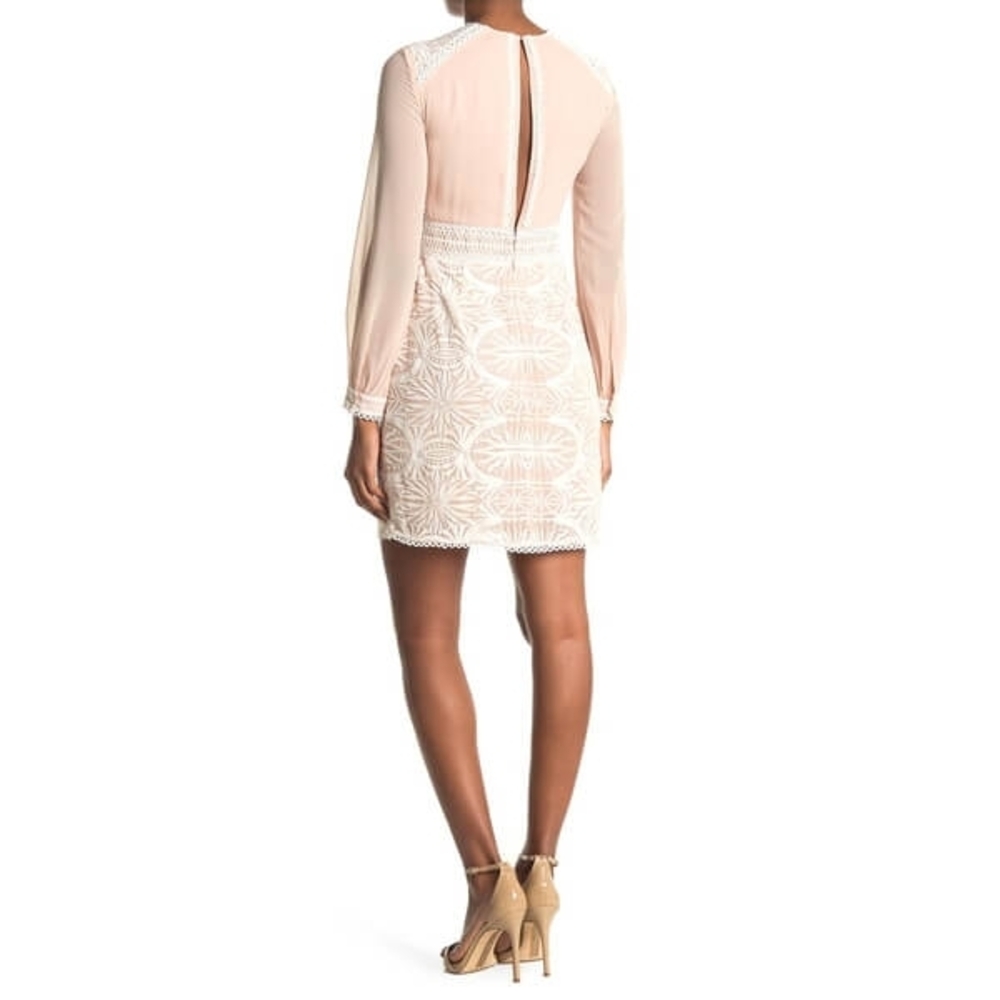 NWT Reiss Sheer White Long Sleeve Dress - Picture 3 of 4